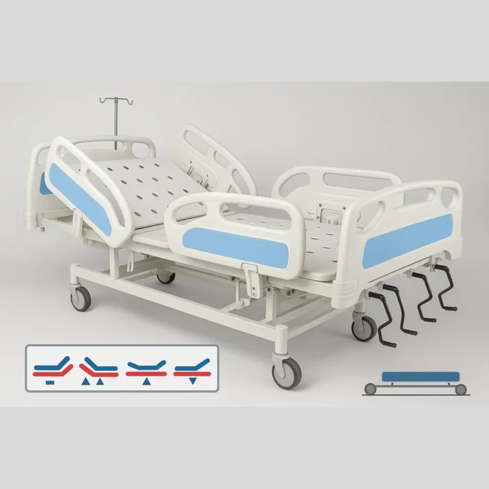 ICCU Full Fowler Hospital Bed – Adjustable ICU Patient Bed ICCU Full Fowler Hospital Bed – Adjustable ICU Patient Bed in India - Image 1